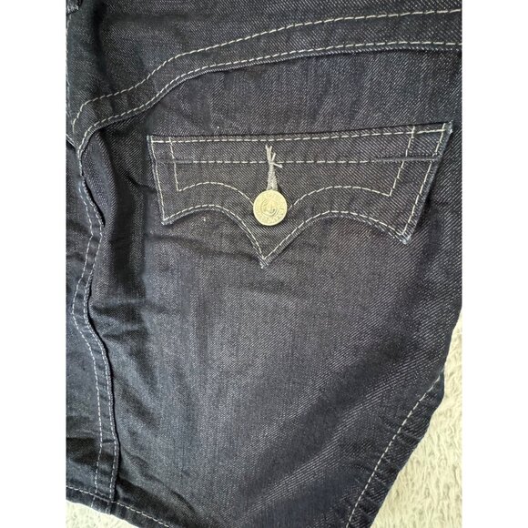 True Religion Womens Denim Mini Skirt w/Side Slit Size 28 Y2K Classic NWOT - Picture 6 of 12